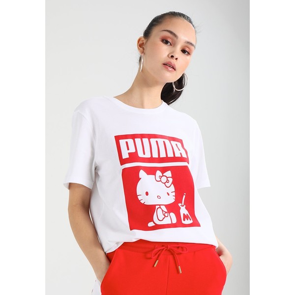 Puma PUMA TEE T-shirt z nadrukiem white PU121D03L