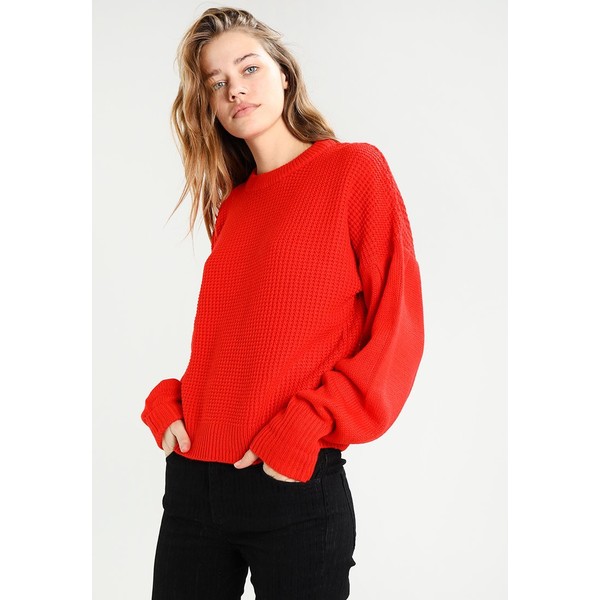Topshop PLEAT SLV DETAIL Sweter red TP721I0DI