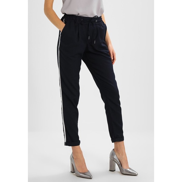 TOM TAILOR DENIM STRUCTURED WOVEN PANTS Spodnie materiałowe real navy blue TO721A059
