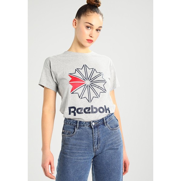 Reebok Classic TEE T-shirt z nadrukiem medium grey heather RE021D00A