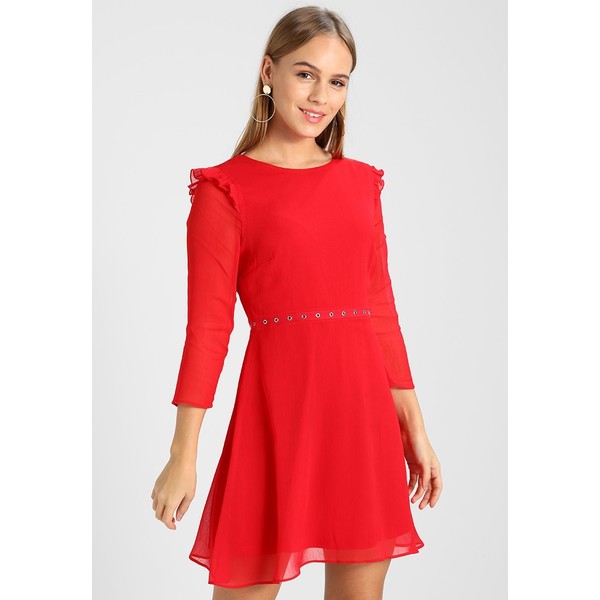 New Look Petite EYELET TRIM SKATER Sukienka koktajlowa bright red NL721C02W