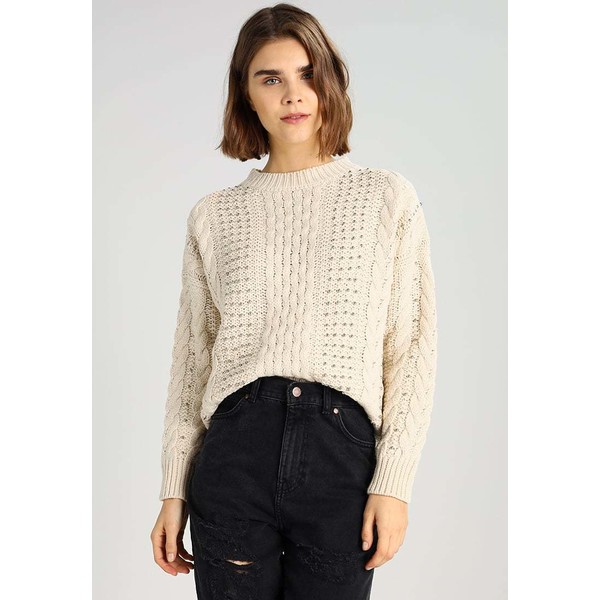 New Look CABLE BEED JUMPER Sweter cream NL021I08X