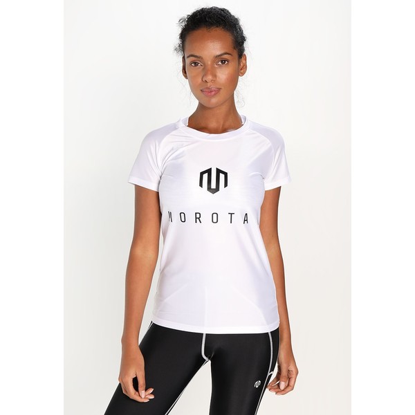 MOROTAI PERFORMANCE T-shirt z nadrukiem white/black MOG41D000