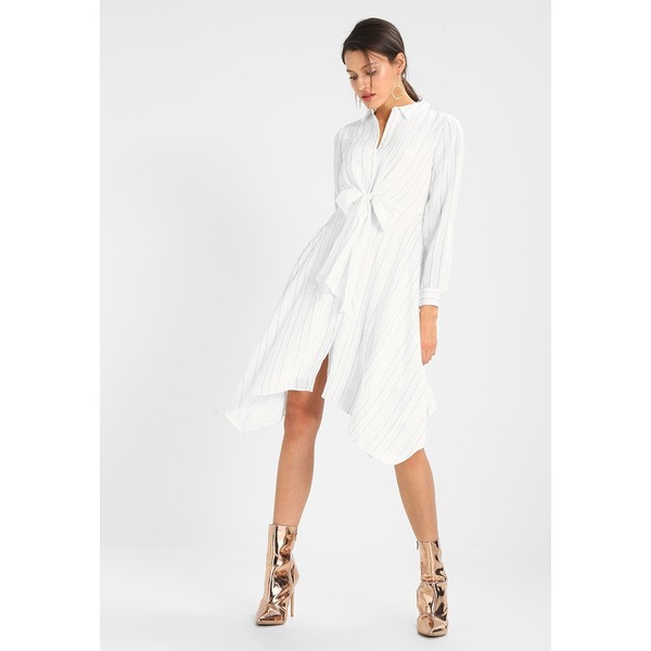 Mint Velvet STRIPE TIE FRONT SHIRT DRESS Sukienka koszulowa ivory MIM21C00C