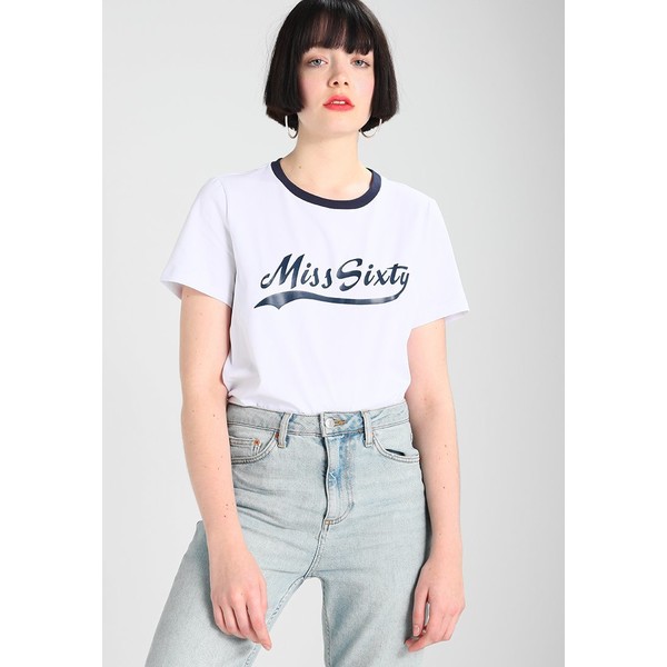Miss Sixty GIULIA T-shirt z nadrukiem bianco/bluette MI321D02E