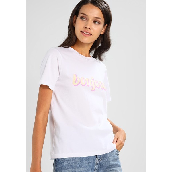 mbyM BONJOUR T-shirt z nadrukiem white MB121D05L