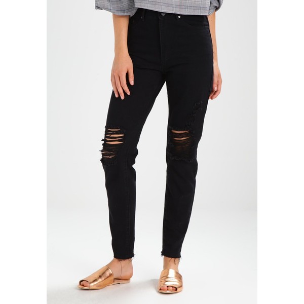 Missguided RIOT BUSTED KNEE MOM Jeansy Relaxed Fit black M0Q21N036