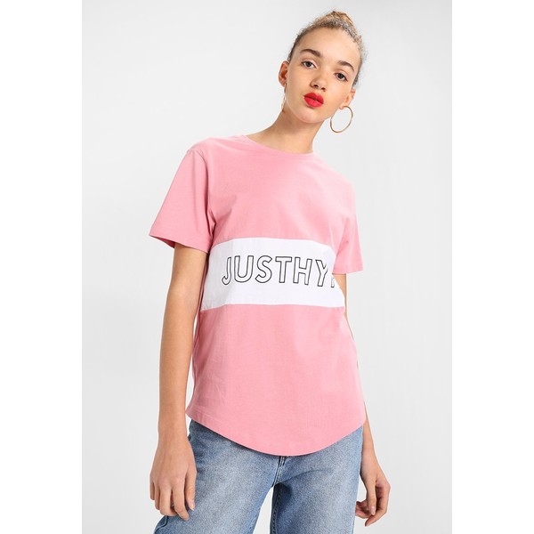 Hype WOMENS CROP JUSTHYPE DISHED T-shirt z nadrukiem pink/white HY521D00V