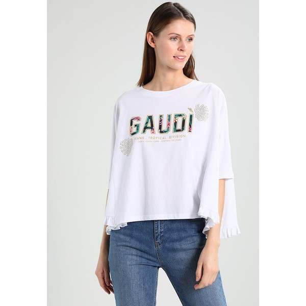 Gaudi SHORT SLEEVE T-shirt z nadrukiem white GD221D01W