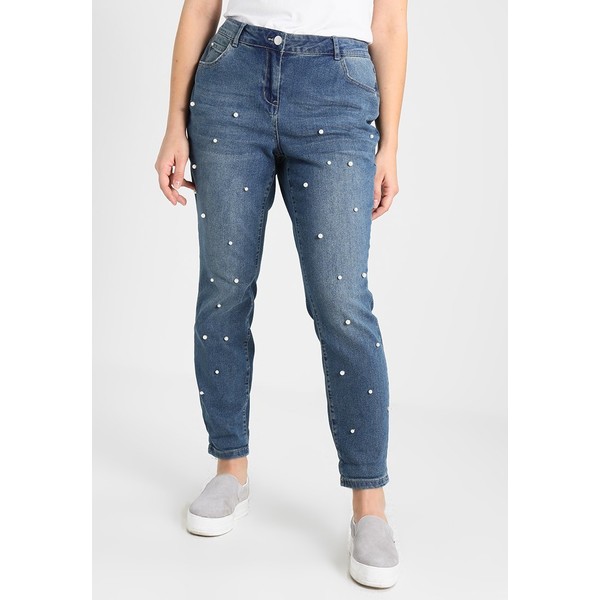 Evans PEARL STRAIGHT Jeansy Relaxed Fit blue denim EW221N020