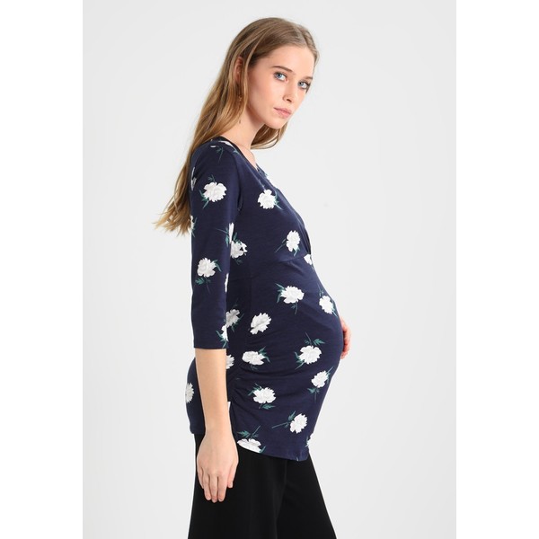 DP Maternity RUCHED WRAP 3/4 SLEEVE Bluzka z długim rękawem black floral DP829G02R