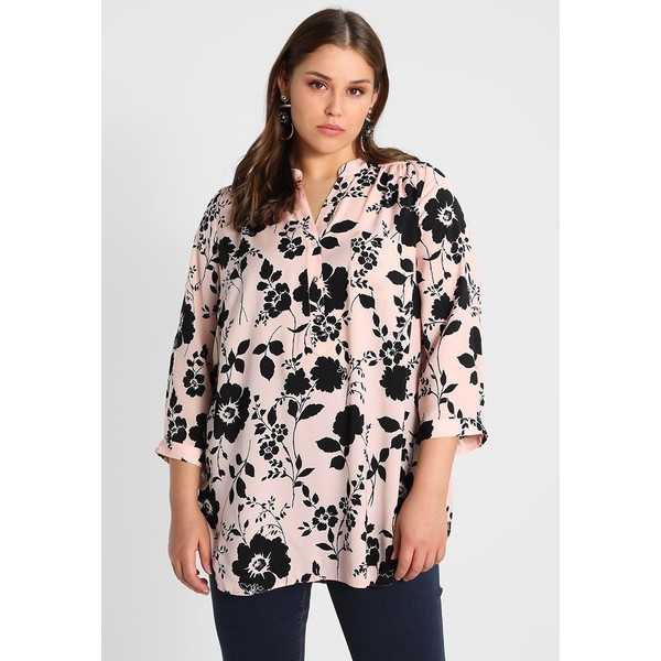 Dorothy Perkins Curve BUTTON FRONT Bluzka ivory base with mixed black disty and large spot DP621E062
