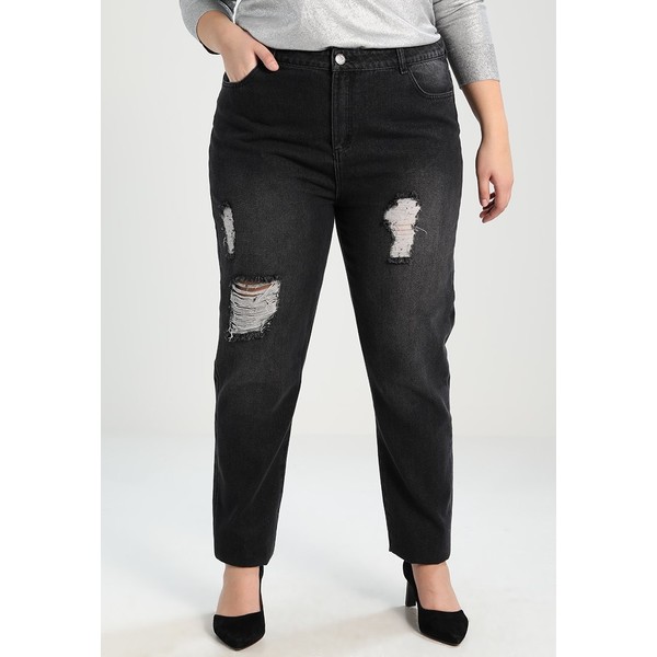 Daisy Street Plus DISTRESSED MOM JEANS Jeansy Relaxed Fit black DAB21N001