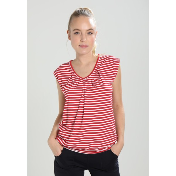 Curare Yogawear WIDE T-shirt z nadrukiem stripes red/white CY541D006