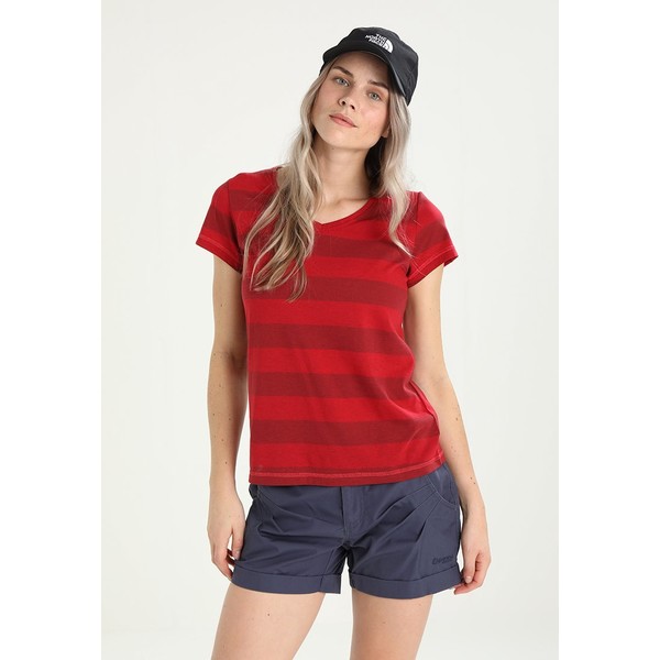 Bergans BASTY LADY TEE T-shirt z nadrukiem red/burgundy striped/strawberry BN641D005
