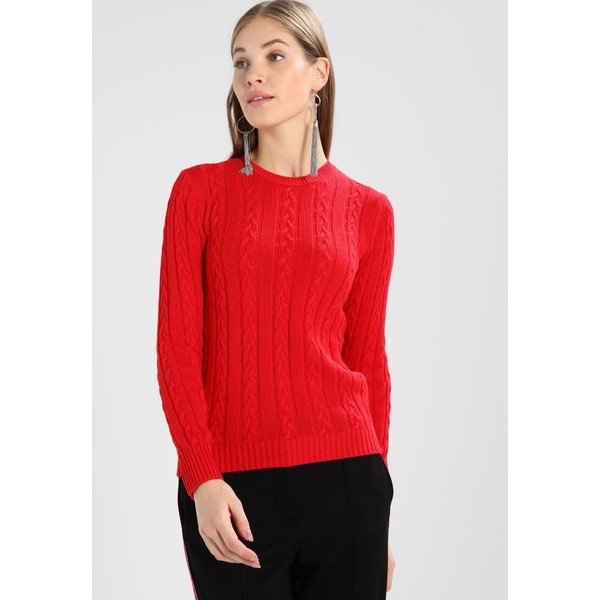 Benetton CABLE Sweter red 4BE21I0DB