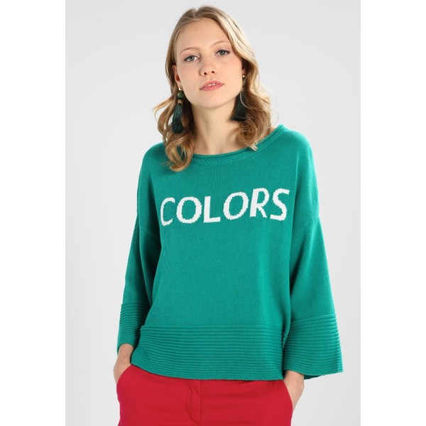 Benetton AMORE LOOSE FIT SWEATER Sweter green 4BE21I0DA