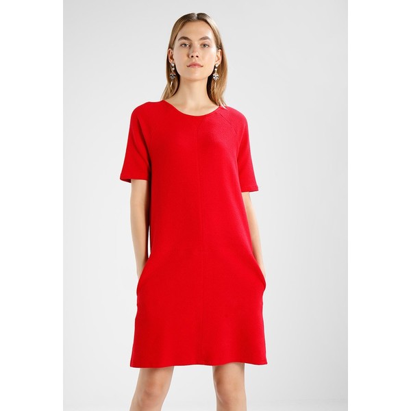 Benetton TEXTURED SHIFT DRESS Sukienka letnia red 4BE21C084