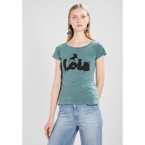 LOIS Jeans CAMISETA SNOW LOGO T-shirt z nadrukiem green faded 1LJ21D00A