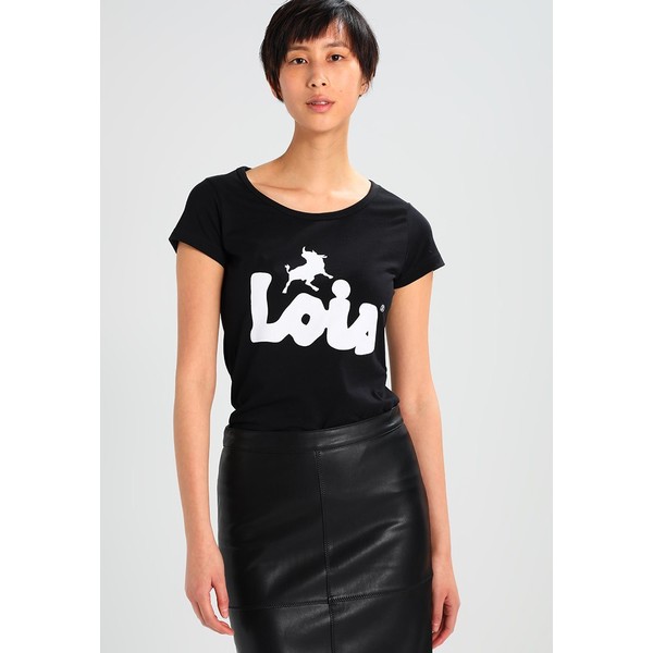LOIS Jeans CAMISETA LOGO T-shirt z nadrukiem black/white 1LJ21D007