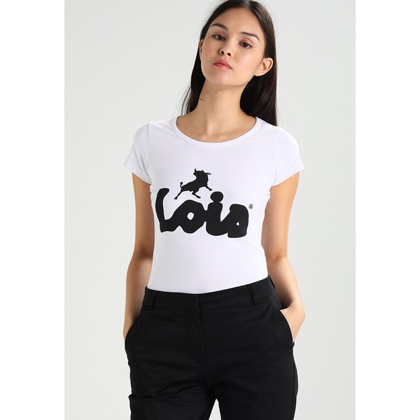 LOIS Jeans CAMISETA LOGO T-shirt z nadrukiem white/black 1LJ21D007