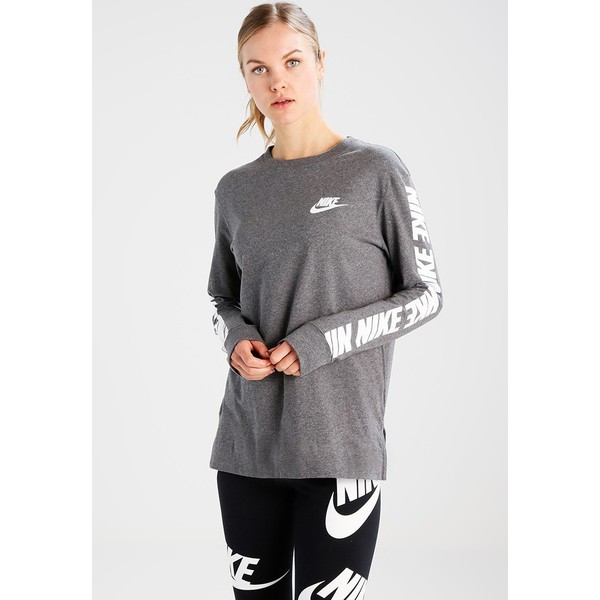 Nike Sportswear Bluzka z długim rękawem charcoal heathr/white NI121D09M