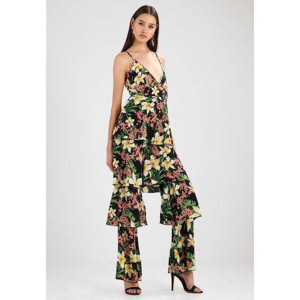 Missguided TROPICAL STRAPPY TIERED Kombinezon black M0Q21T025