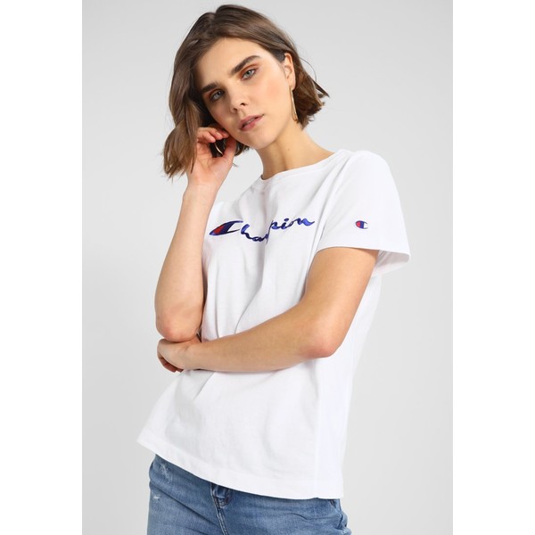 Champion Reverse Weave CLASSIC BIG LOGO T-shirt z nadrukiem white C0T21D00I