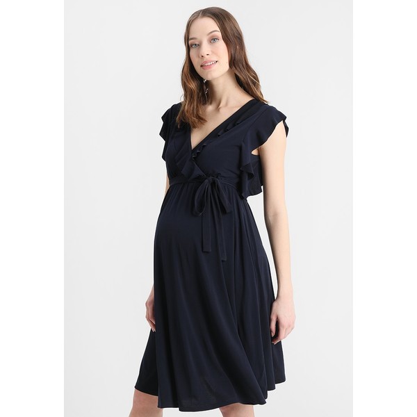 Bluebelle Maternity RUFFLE FRONT WRAP DRESS WITH TIE WAIST Sukienka z dżerseju navy BLH29F00A