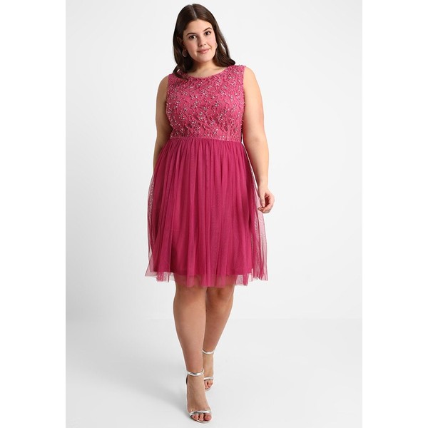 Lace & Beads Curvy PRINCESS MIDI Sukienka koktajlowa pink LAF21C00X