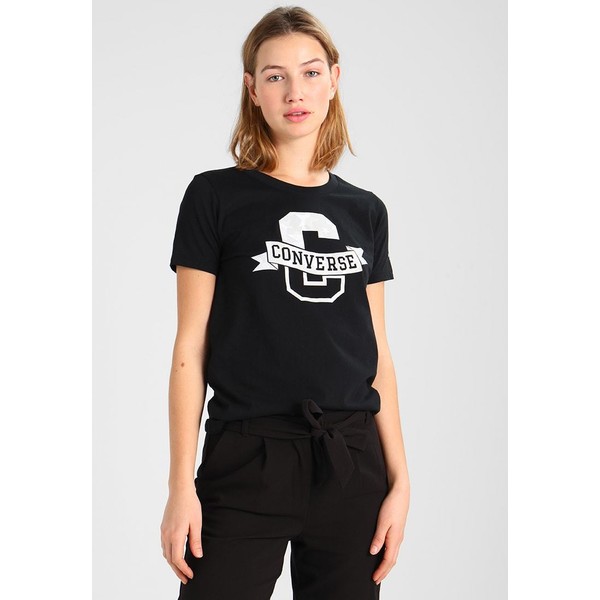 Converse COLLEGIATE STAR CAMO CREW T-shirt z nadrukiem black CO421D05S