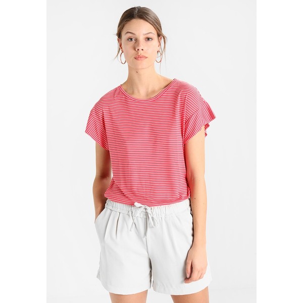 Benetton SLEEVE T-shirt z nadrukiem strawberry/white 4BE21D0A9
