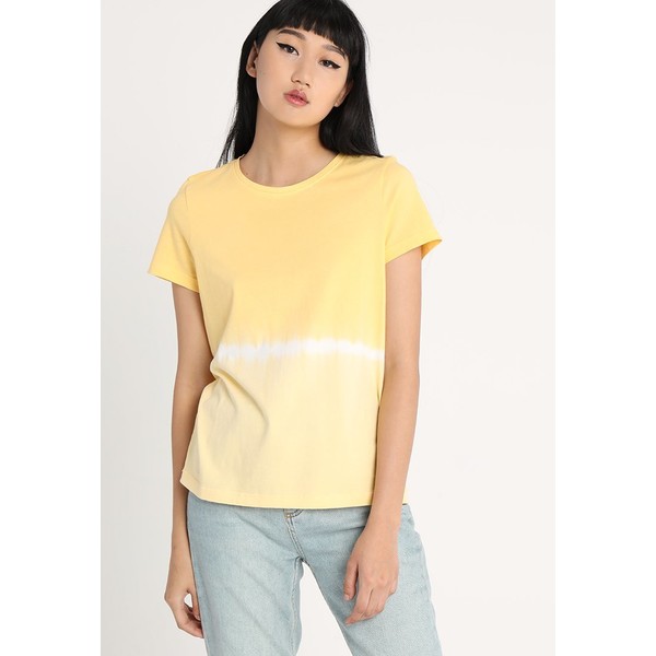 Noisy May NMDAVIDA T-shirt z nadrukiem lemon chrome/dip dye white NM321D0AE
