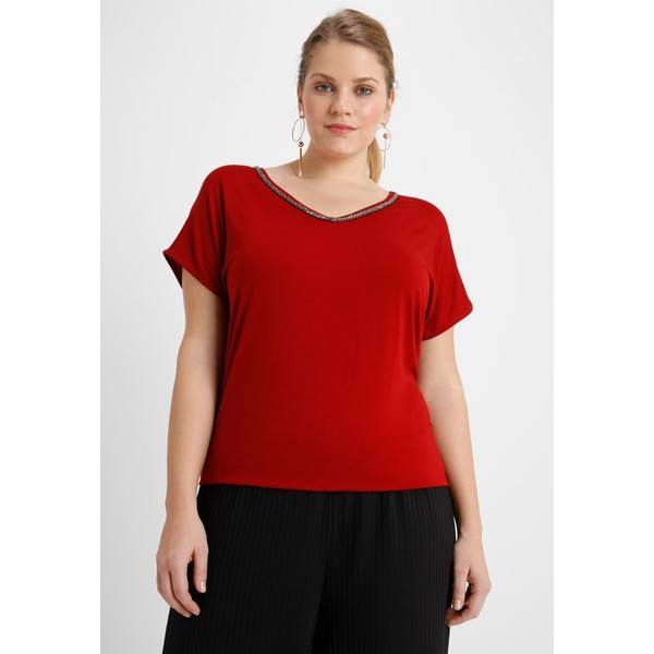 Anna Field Curvy T-shirt z nadrukiem dark red AX821D00F