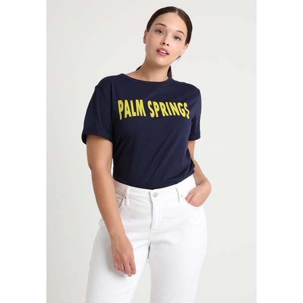 Dorothy Perkins Curve PALM SPRINGS TEE T-shirt z nadrukiem navy DP621D046