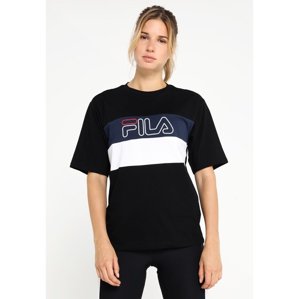 Fila LEI TEE T-shirt z nadrukiem black/black iris/bright white 1FI41D00Y