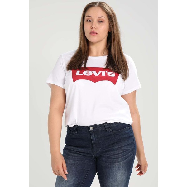 Levi's® Plus PLUS PERFECT TEE T-shirt z nadrukiem plus batwing white L0M21D000