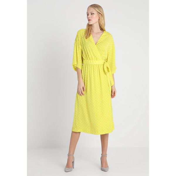 Moss Copenhagen ILSEY WRAP DRESS Sukienka letnia yellow/white M0Y21C024