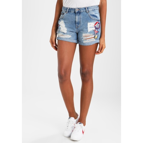 Superdry STEPH Szorty jeansowe hawaii badged blue SU221S03A