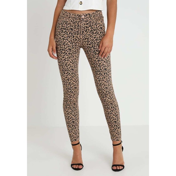 New Look LEOPARD PRINT ANKLE GRAZER Jeansy Skinny Fit brown pattern NL021N0BR