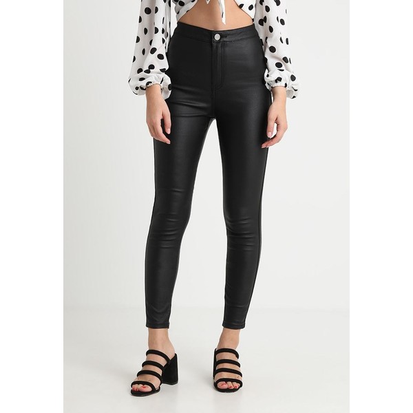Missguided Petite VICE HIGH WAITSTED COATED SKINNY JEAN Jeansy Skinny Fit black M0V21N010