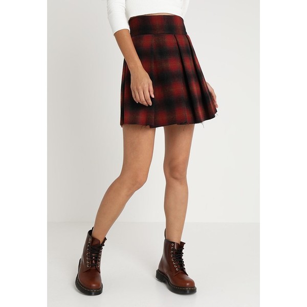 Free People PLAID Spódnica trapezowa red combo FP021C052