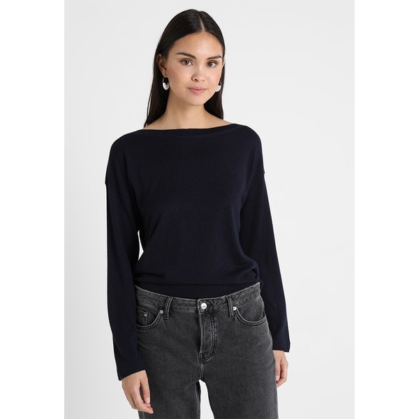 Benetton BOATNECK Sweter navy 4BE21I0DI