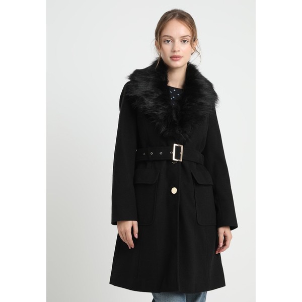 Dorothy Perkins Petite COLLAR BELTED Płaszcz wełniany /Płaszcz klasyczny black DP721U00F