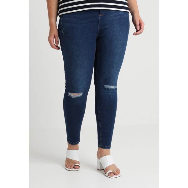 Dorothy Perkins Curve DARCY WITH RIP KNEE Jeansy Skinny Fit indigo DP621N013