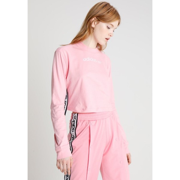adidas Originals TAPE LONGSLEEVE TEE Bluzka z długim rękawem light pink AD121D0JD