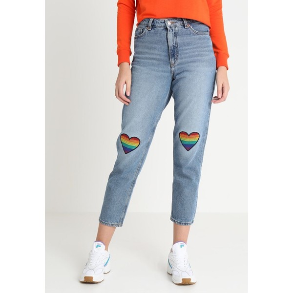 Monki TAIKI RAINBOW Jeansy Relaxed Fit blue MOQ21N001