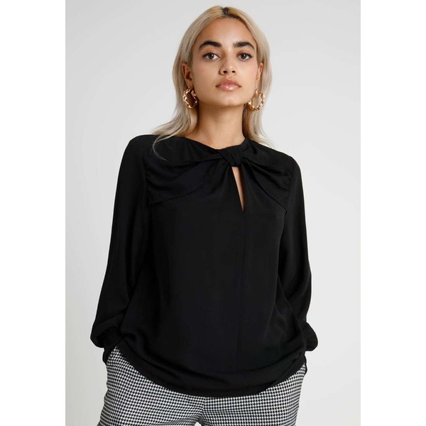 Lost Ink Petite EXCLUSIVE BLOUSE WITH KNOT DETAIL Bluzka black LOH21E00M