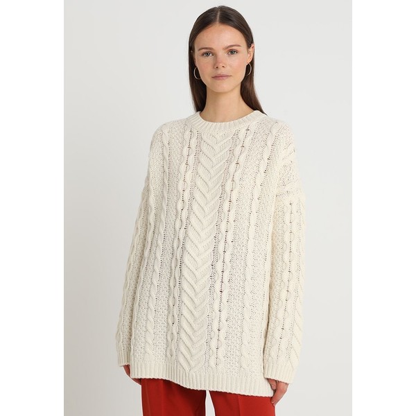 Benetton CABLE Sweter ivory 4BE21I0EV
