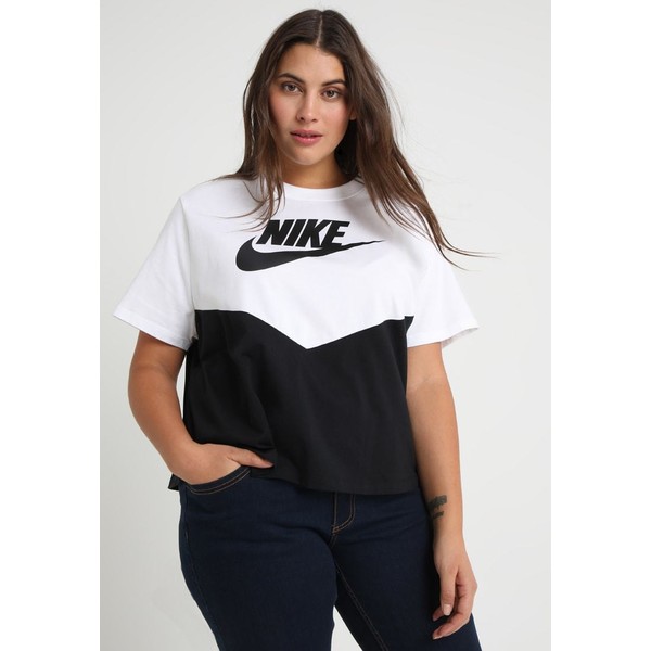 Nike Sportswear PLUS T-shirt z nadrukiem black/white NI121D0DC